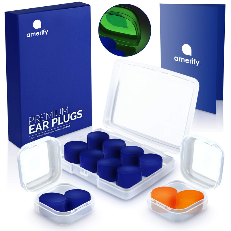 [Australia] - Ear Plugs for Sleeping, Earplugs for Sleep, Noise Cancelling Ear Plugs for Sleeping Earplugs Reusable Soft Silicone Ear Plugs Moldable Earplugs Sound Blocking, Swimming Ear Plugs 32dB Highest NRR Midnight 