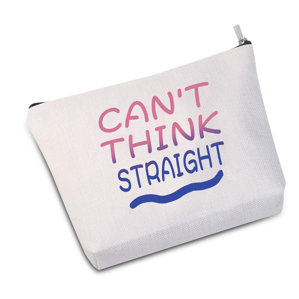[Australia] - JXGZSO Funny Bisexual Gift Can’t Think Straight Makeup Bag Bi Pride Gift Bisexual Gift (Can’t Think Straight white) Can’t Think Straight white 