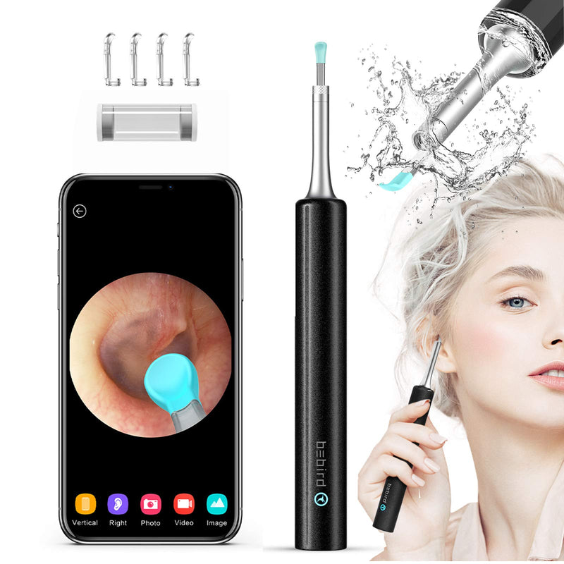 [Australia] - BEBIRD Ear Wax Removal, 3.5mm Lens Ear Cleaner with Camera, 1080P HD WiFi Ear Endoscope with LED Light, Waterproof 3-Axis Gyroscope Earwax Removal Camera Tool for Adults Kids & Pets - Black 