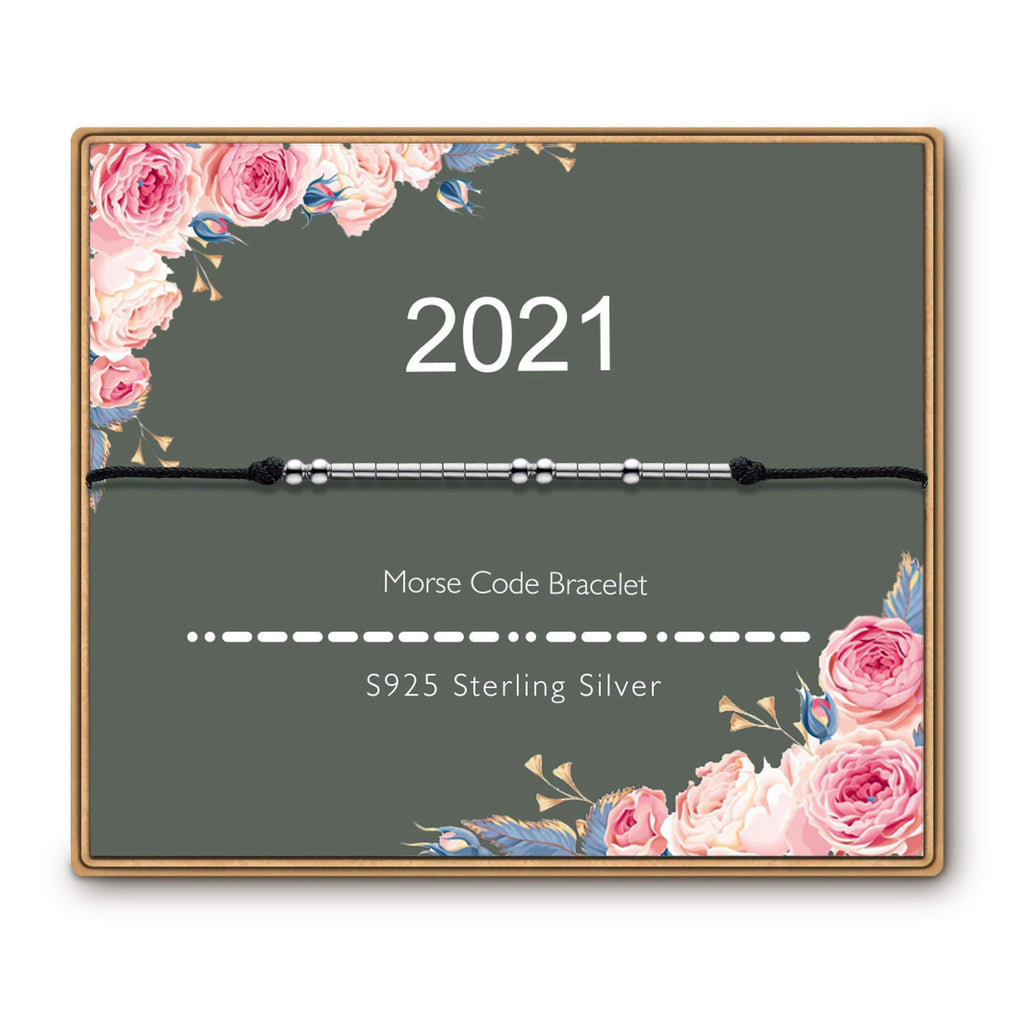 [Australia] - FAIRYGEM Morse Code Bracelets for Women Sterling Silver Beads Funny Friendship Birthday Gifts for Friends Female Her 2021 