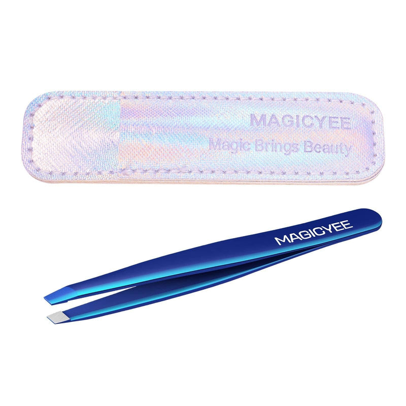 [Australia] - Tweezers for Eyebrows- MagicYee Professional Tweezers For Women Tweezers for Ingrown Hair and Facial Hair Removal, Splinter Brow Remover Tools, Tick Remover Tool Gifts-Blue Blue 