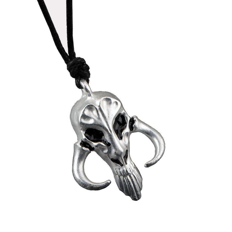 [Australia] - HANRESHE Mandalorian Symbol Necklace Boba Mythosaur Pendant Chain Bounty Hunter Skull Pendants Punk Jewelry for Men Gift 
