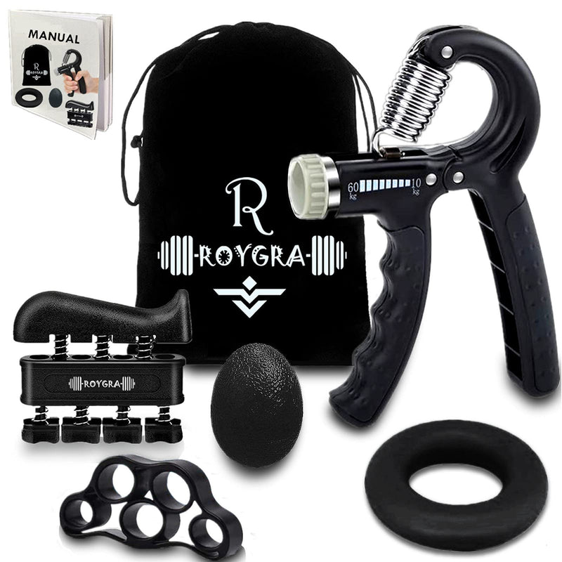 [Australia] - roygra Grip Strength Trainer, Forearm Workout, Hand & Finger Exerciser - 5 Pack 