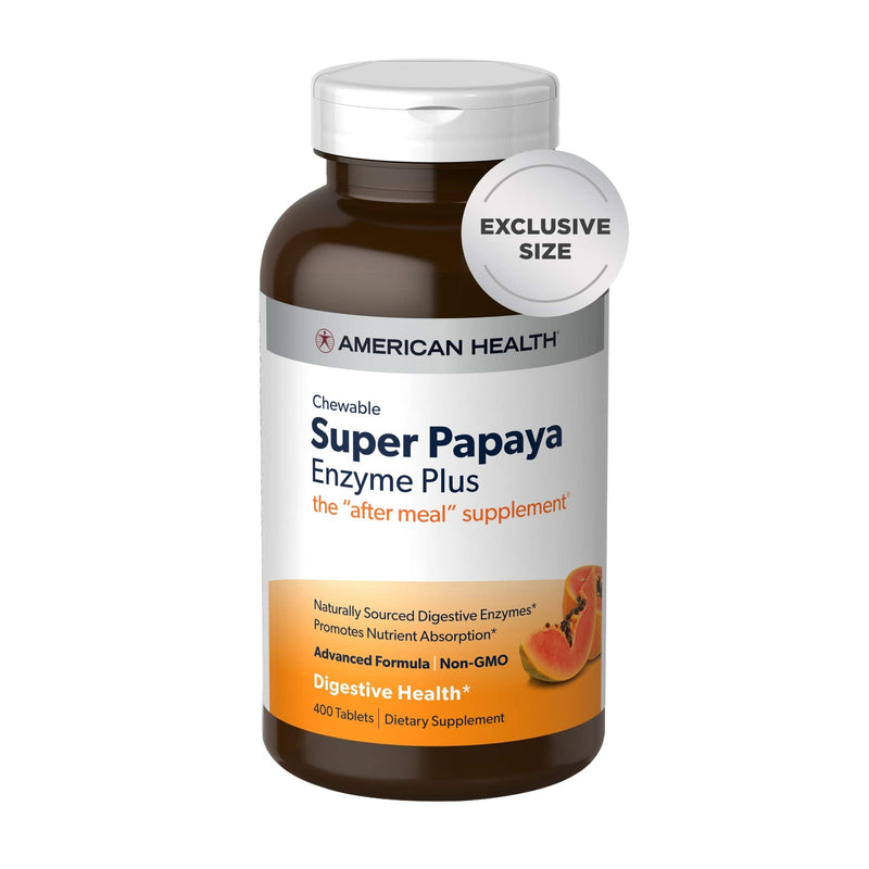 [Australia] - American Health Super Papaya Digestive Enzyme Plus Chewable Tablets, 400 Count 