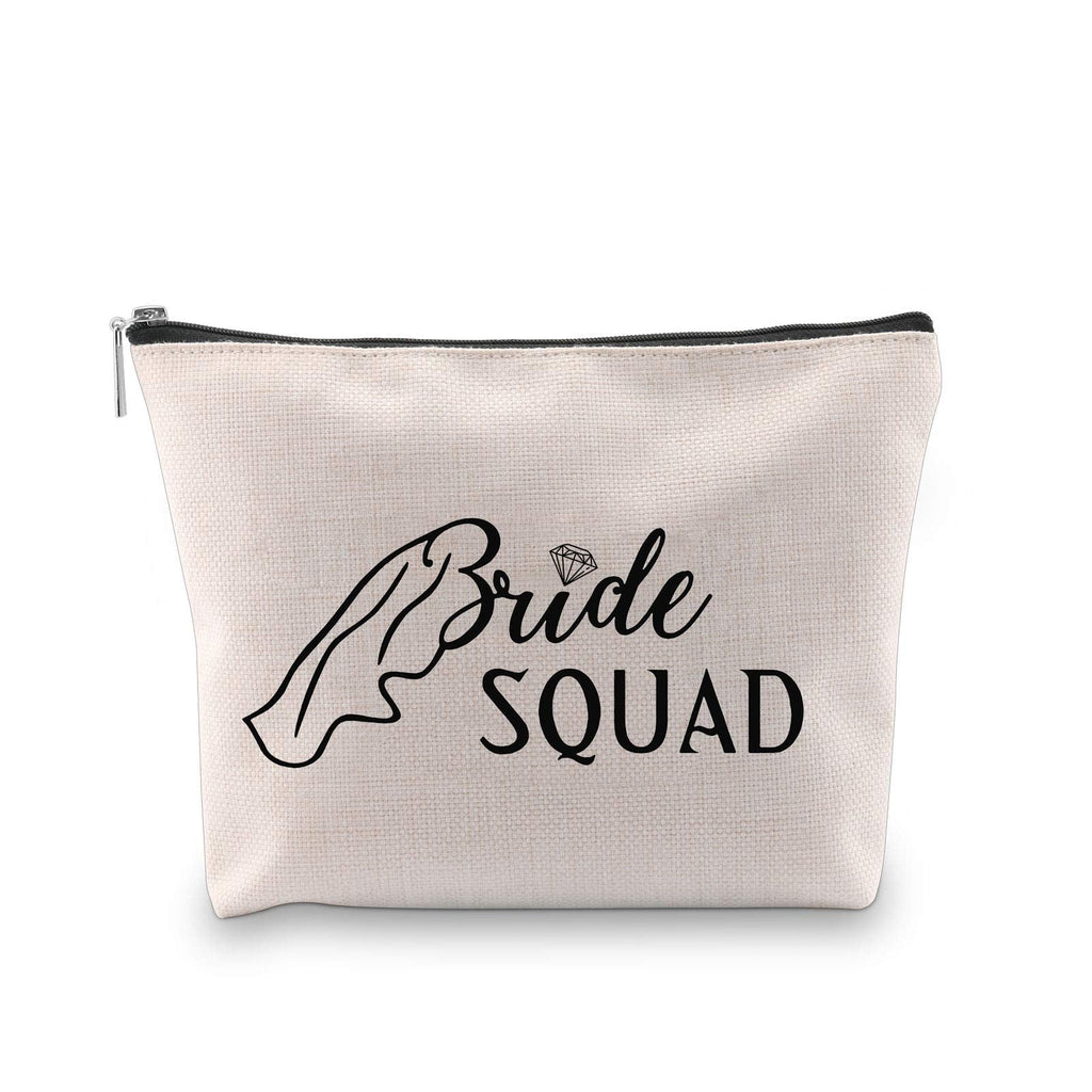 [Australia] - MBMSO Bride Squad Makeup Bag Bridesmaid Cosmetic Bag Bridal Party Gifts Bachelorette Party Gifts Wedding Gifts for Bridesmaids (Makeup Bag) 