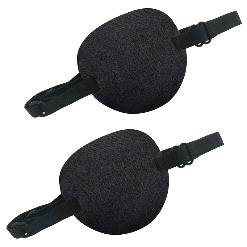 [Australia] - THSIREE 2 Pack Eye Patches for Kids Adults, Adjustable Single Eye Patch, Comfortable Lazy Eye Patches Pirate Eye Patches for Amblyopia Strabismus, Black Black + Black 