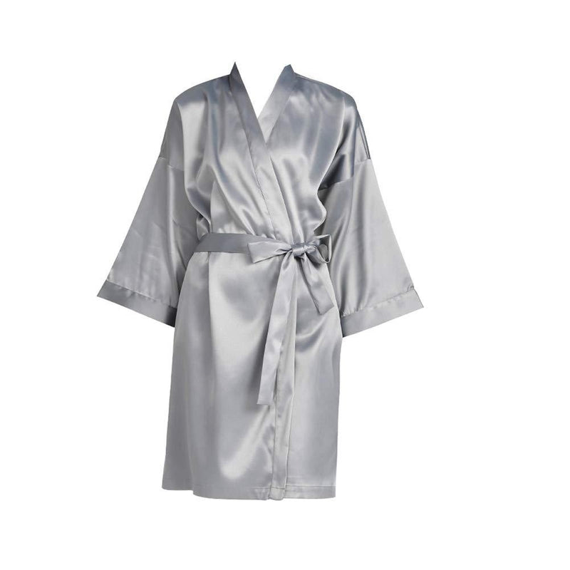 [Australia] - 1 Piece Silver Salon Robes Smock for Clients Hair Salon Client Gown Cape Hair Cutting Smock for Clients Kimono Style 