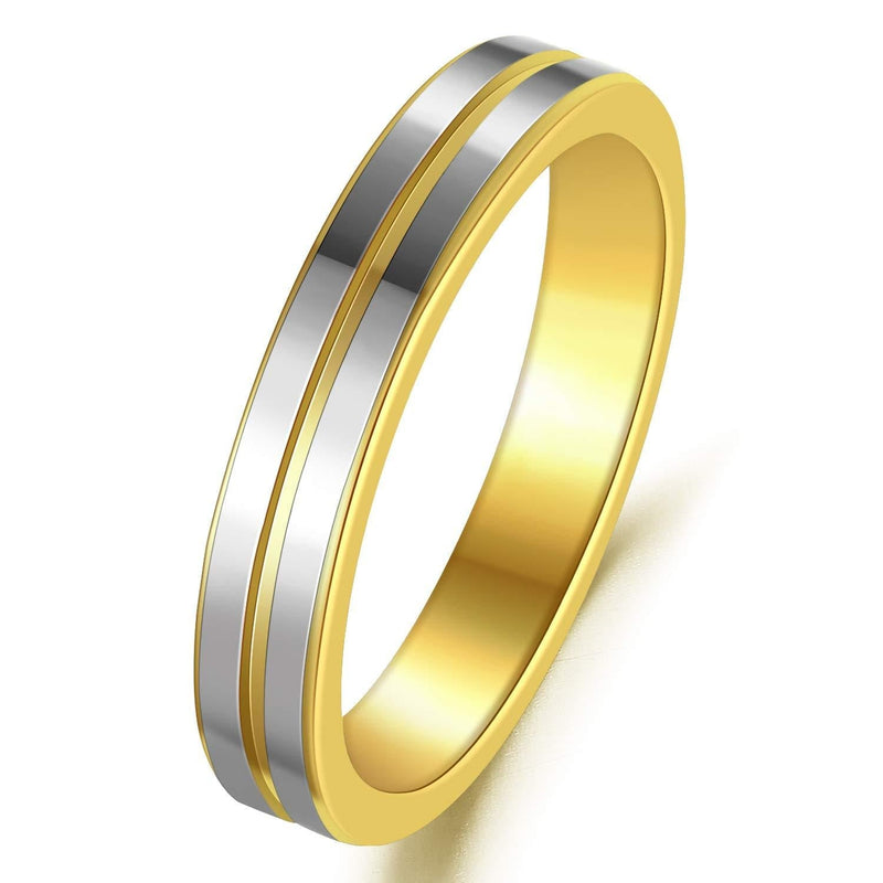 [Australia] - TUNGSTORY 4mm Groove Tungsten Rings for Men Women Silver Gold Two Tone Wedding Bands Comfort Fit Size 6-11 