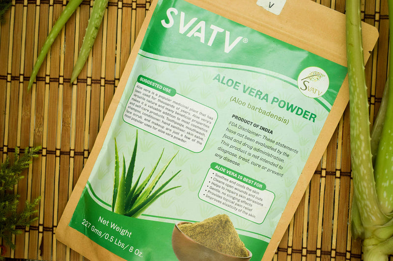 [Australia] - SVATV Aloe Vera Powder II Aloe Barbadensis II Cooling, Soothing, Hydrating, Natural Moisturising II For Hair & Skin Care II 227g , 8oz, 0.5lb 
