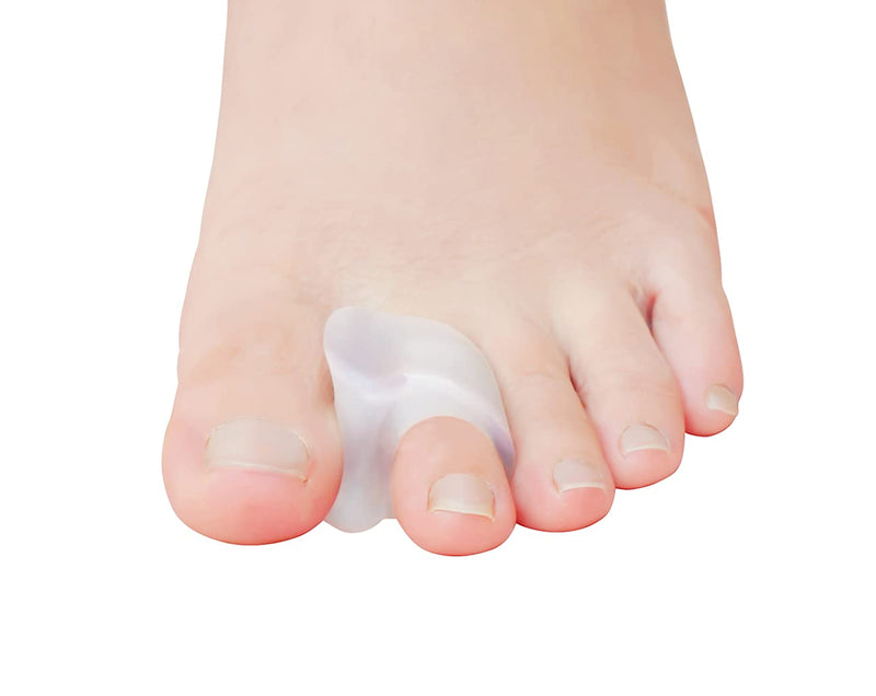 [Australia] - MENOCADY Pack of 12 Gel Toe Separator, (1/4" Thick) Big Toe Spacers, Single Loop Toe Spreader for Bunions, Overlapping Toe, Corrector and Spacer (Clear) 