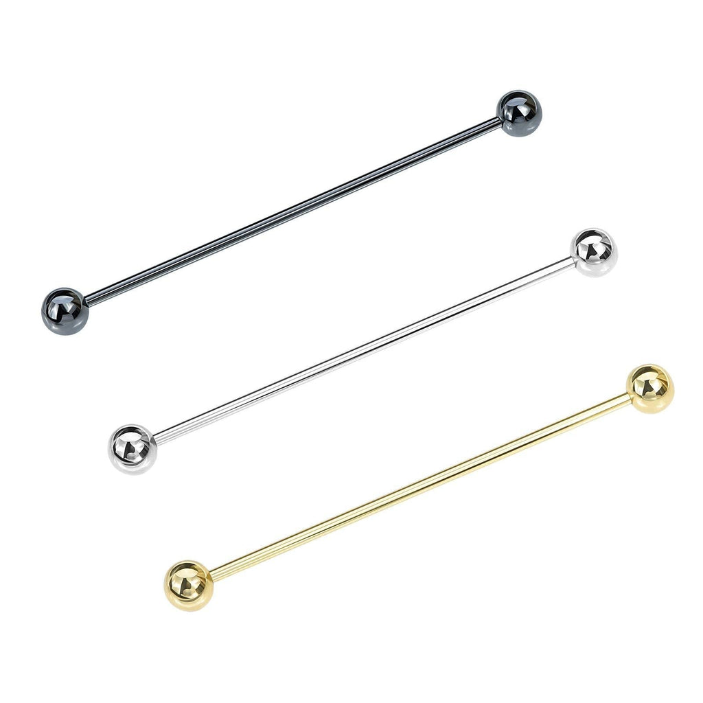 [Australia] - VVCome 3PCS Classic Ball Head Brass Shirt Collar Bar Tie Pins Set for Men Wedding Business with Gift Box 