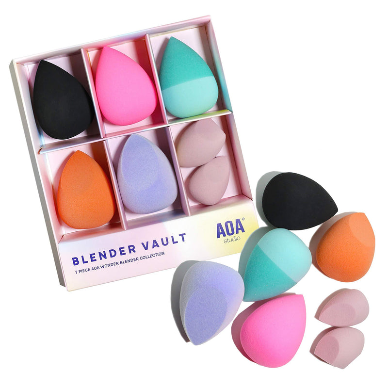 [Australia] - AOA Studio Beauty Makeup Sponge Blender Multiple Combo Set for Gift Makeup Blender Latex Free and High Definition set of 7 For Powder Cream and Liquid 