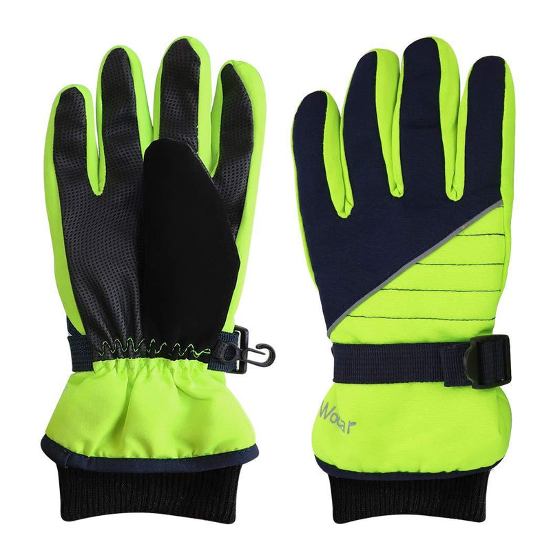 [Australia] - Kids Winter Gloves - Snow & Ski Waterproof Youth Gloves for Boys & Girls Yellow Small 