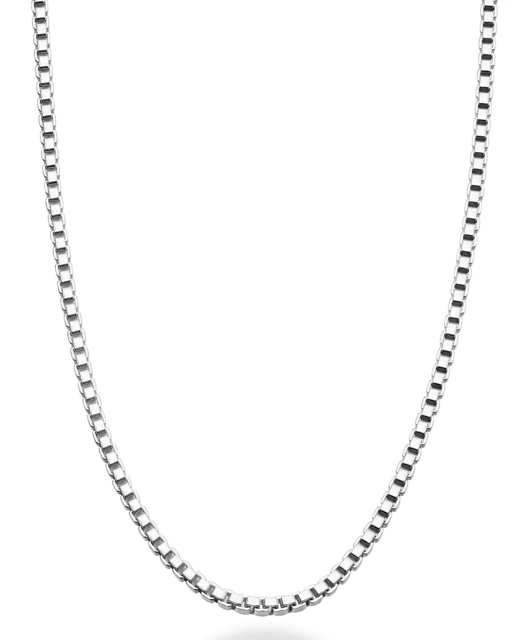 [Australia] - Miabella Solid Sterling Silver Italian 1mm Diamond Cut Box Chain Necklace for Women Men 16, 18, 20, 22, 24, 26, 30 Inch Made in Italy 16 Inches 