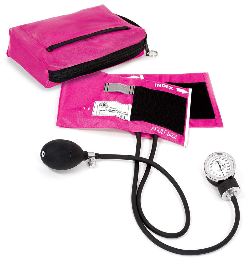 [Australia] - Prestige Medical Adult Premium Aneroid Sphygmomanometer with Matching Carry Case, Electric Pink (Model: 882-ELP) 