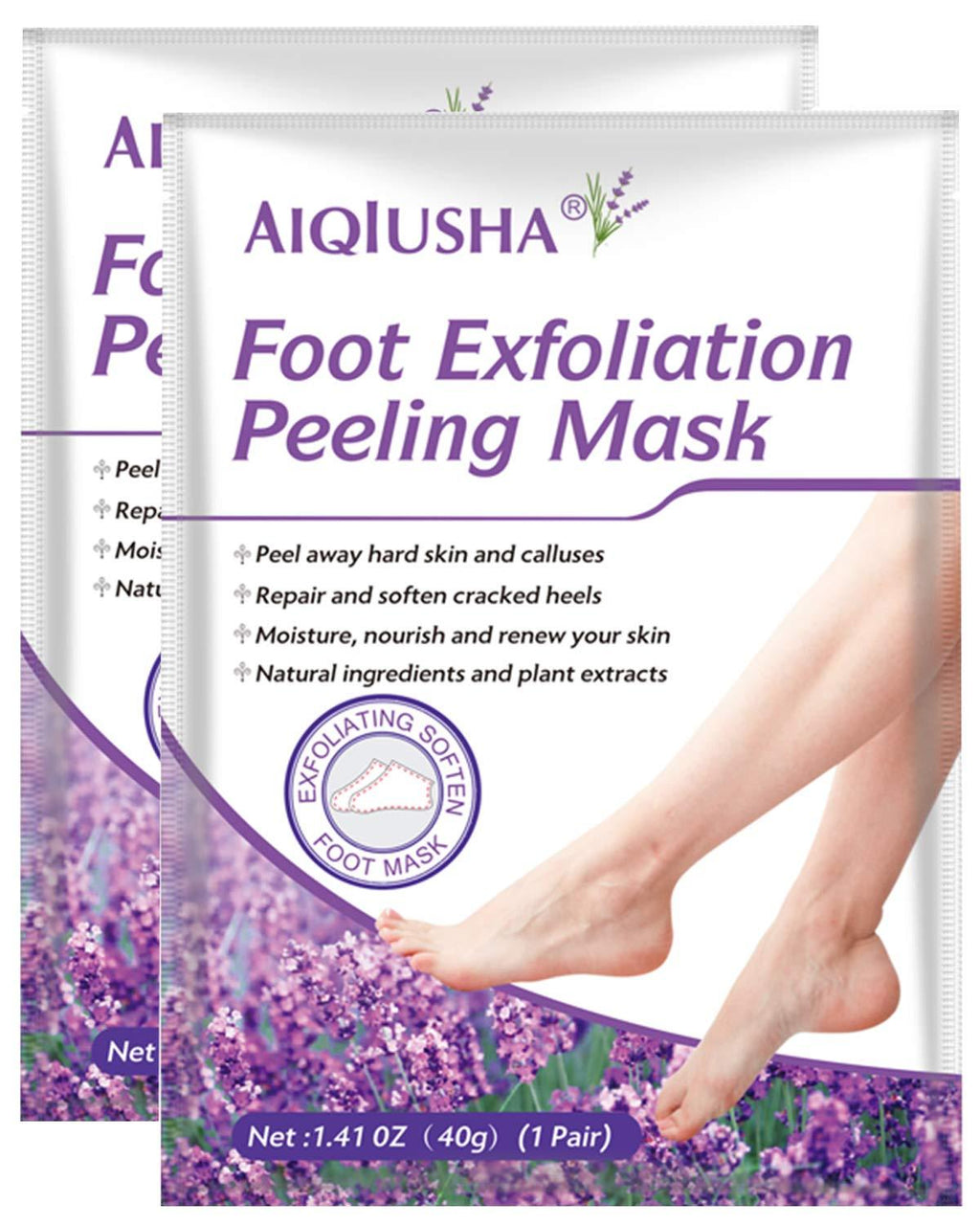 [Australia] - Foot Peel Mask, Foot Mask for Dry Cracked Feet 2 Pack - Remove Dead Skin Calluses Repair Cracked Heels - Make Your Feet Baby Soft Smooth For Men Women Lavender 