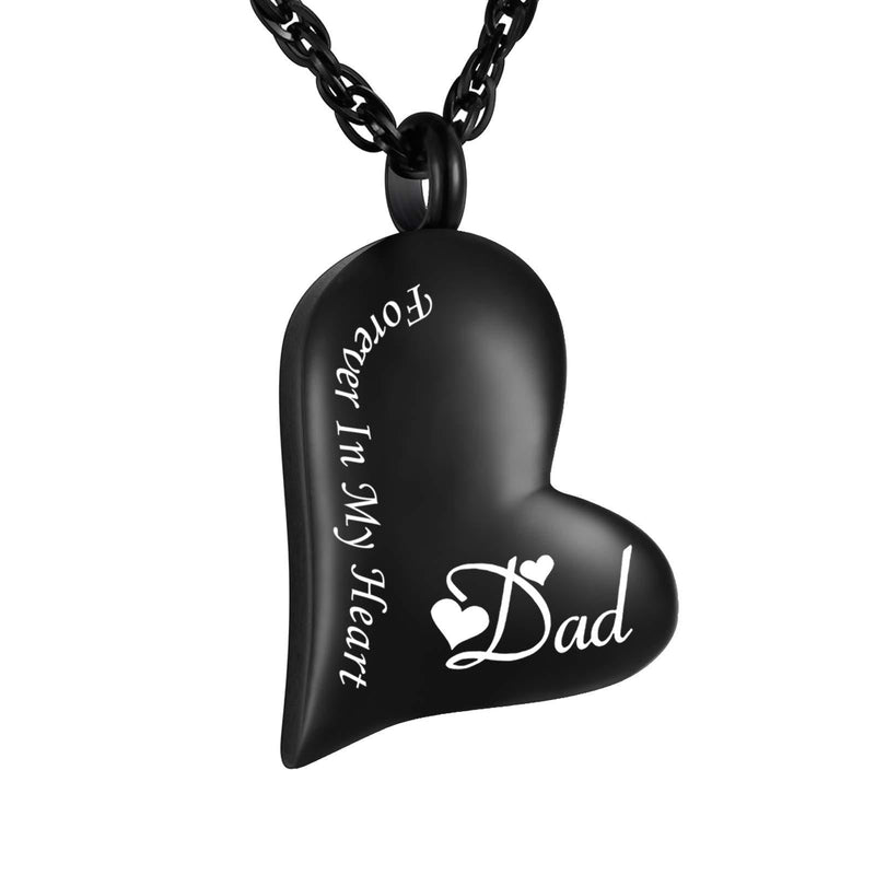 [Australia] - XIUDA Urn Necklace for Ashes Forever in My Heart Pendant Cremation Necklace Stainless Steel Ashes Jewelry for Dad Mom 