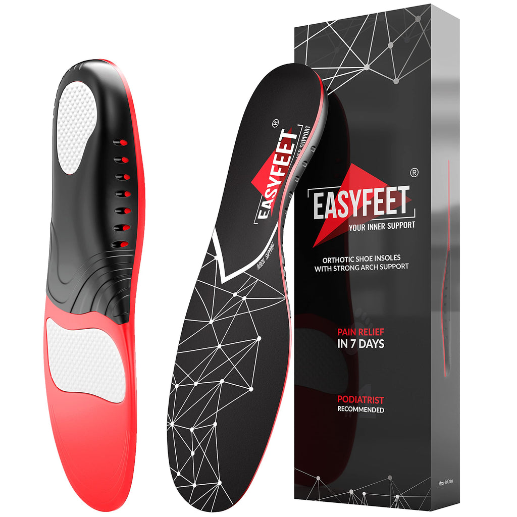 [Australia] - Plantar Fasciitis Arch Support Insoles for Men and Women Shoe Inserts - Orthotic Inserts - Flat Feet Foot - Running Athletic Gel Shoe Insoles - Orthotic Insoles for Arch Pain High Arch - Boot Insoles Black Men 11-12.5/Women 12-13.5 