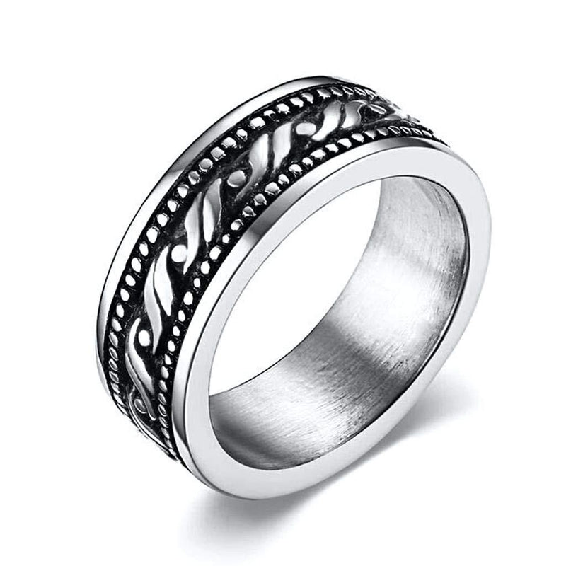 [Australia] - Stainless Steel Rings for Men Vintage Biker Wide Celtic Band Size 7-15 7mm(Silver) 6 