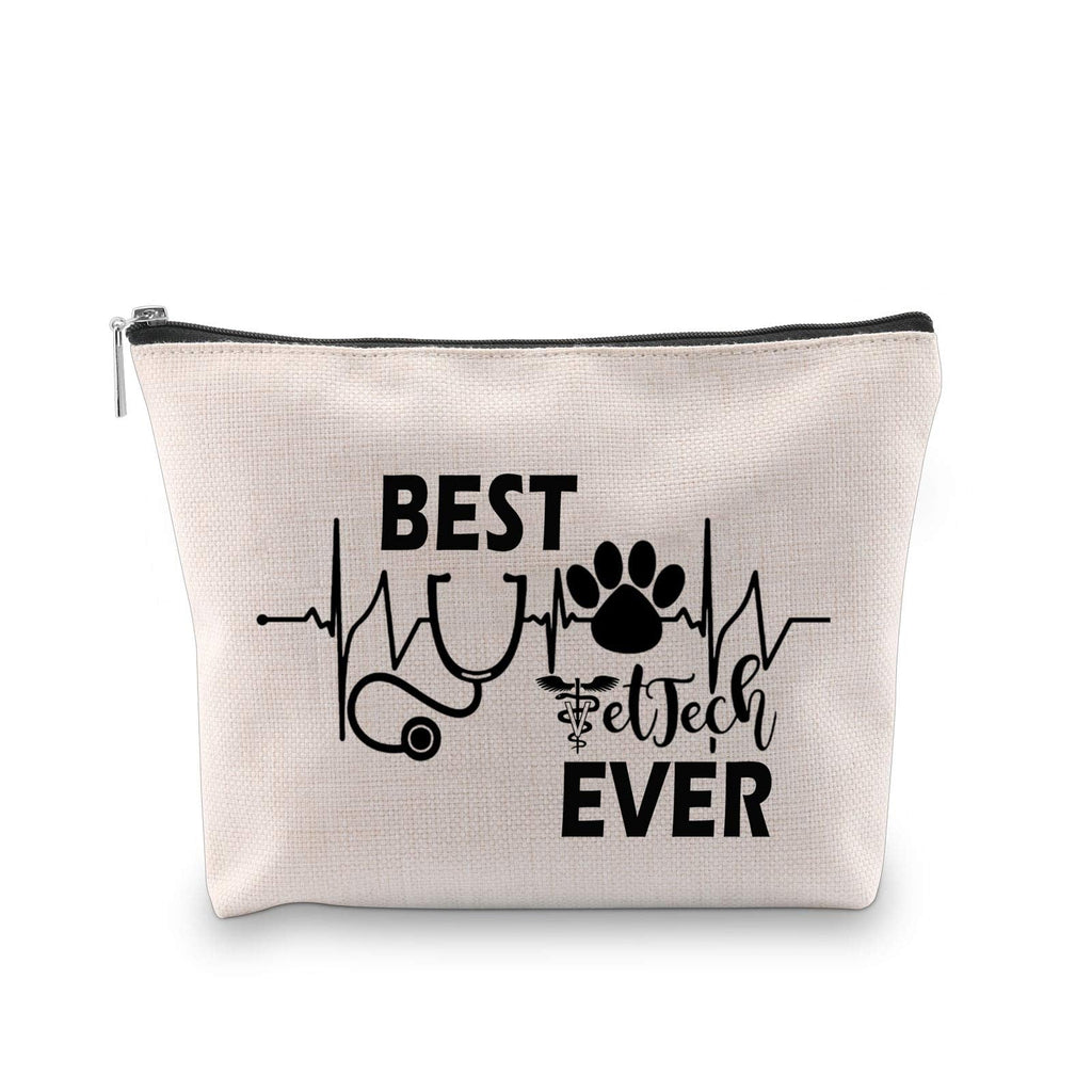 [Australia] - MBMSO Vet Tech Gifts Best Vet Tech Ever Makeup Bag Veterinary Technician Supplies Veterinarian Travel Bag Veterinary Office Gifts Vet Tech School Gifts (Best Vet Tech Ever Gifts) Best Vet Tech Ever Gifts 