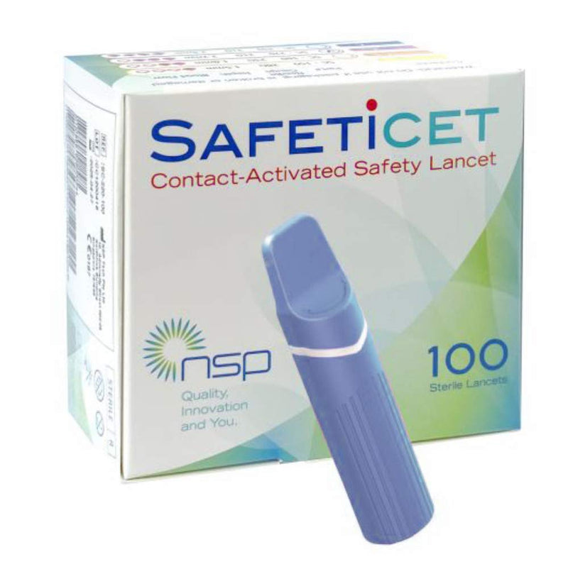 [Australia] - Contact-Activated Safety Lancet Blue 100 Units. Needle Size 21G. Penetration Depth 2.50 mm. Volume: High (Expires on 2 September 2022) Blue - Penetration 2.50 Mm.high Volume. 21 G 