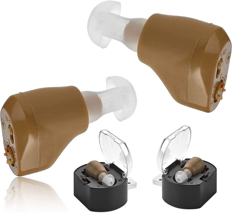 [Australia] - MEDca ITE Mini Ear Amplifier Rechargeable Microtron Set - So Small It's Barely Visible - (1 Pair) 
