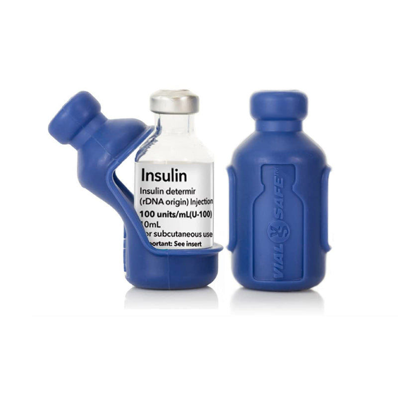 [Australia] - VIAL SAFE Insulin Bottle Protector Case/Sleeve for Diabetes, Never Risk Breaking Your Insulin Vial, Reusable, Durable, Flexible Silicone Protective Sleeve, 2-Pack (Short), Navy Blue 2 Count (Pack of 1) 