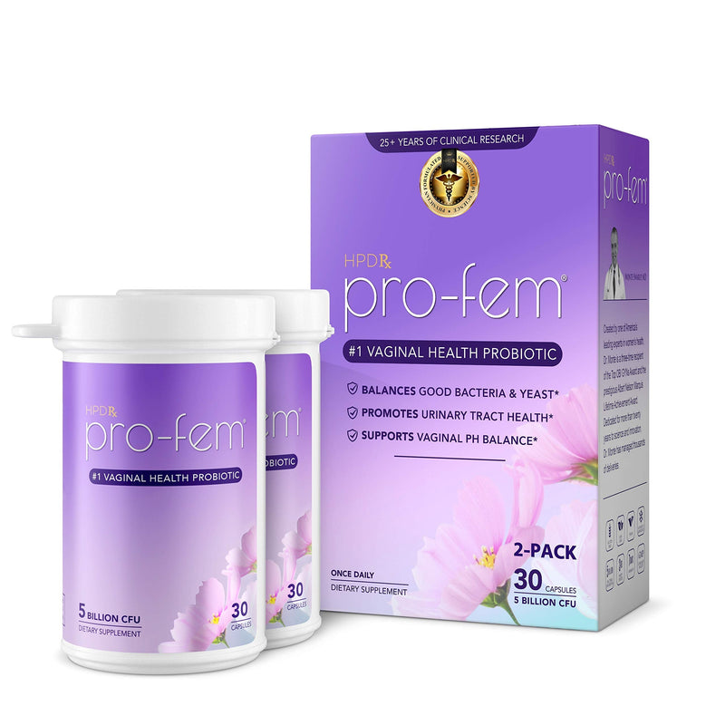 [Australia] - HPD Rx Pro-Fem #1 Vaginal Health Probiotic | Vaginal Probiotics | Clinically Proven to Promote Yeast & PH Balance, Urinary Tract Health | Feminine Probiotics | Works in 7 Days | 30 Capsules | 2-Pack 30 Count (Pack of 2) 