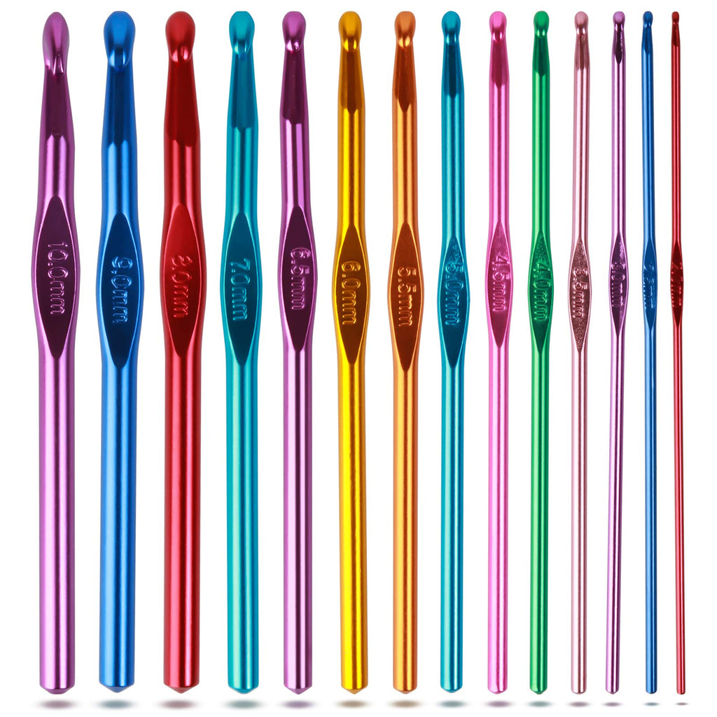 [Australia] - Crochet Hooks Set, Aluminum Handle Knitting Needles for Arthritic Hands, Crochet Needles for Yarn Craft, Nice Gift for Women 