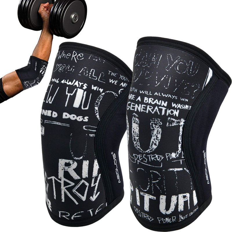 [Australia] - Elbow Sleeves(Pair),Perfect Support for Squat,Weightlifting,Powerlifting,Cross Trainning, Golf & Basketball(X-Large) X-Large Black 