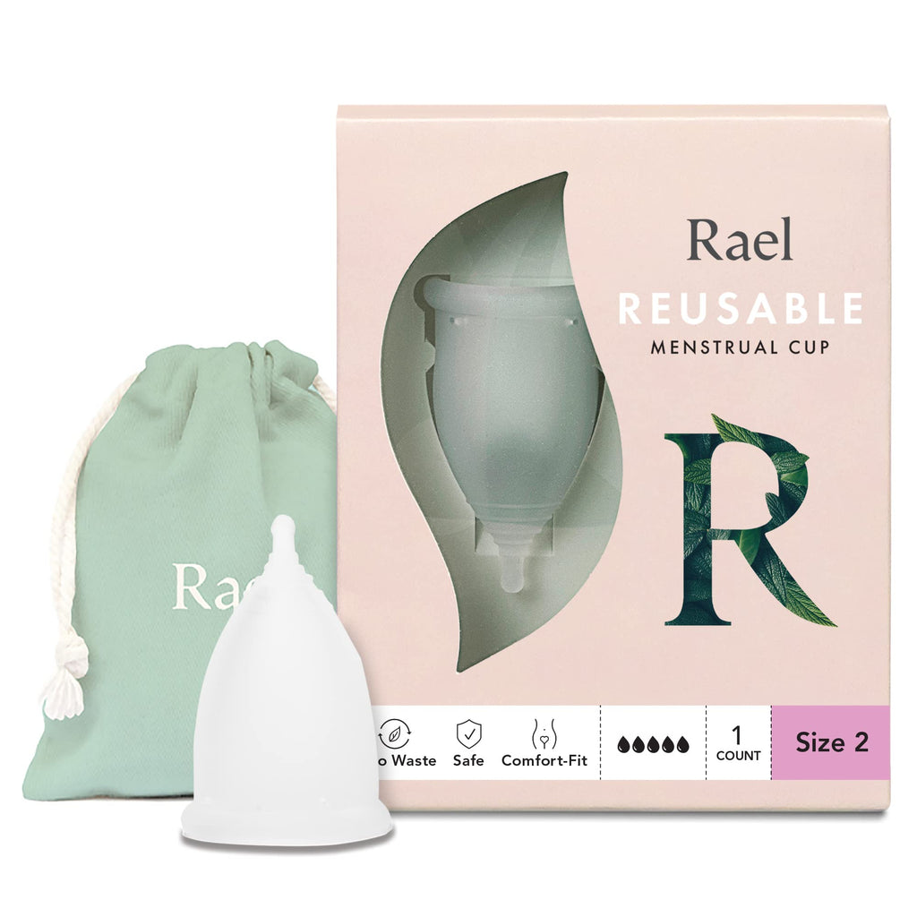 [Australia] - Rael Reusable Menstrual Period Cups - Tampon Pad Alternative, BPA-Free, Made in USA (Heavy Flow (Size 2)) Large (Pack of 1) 