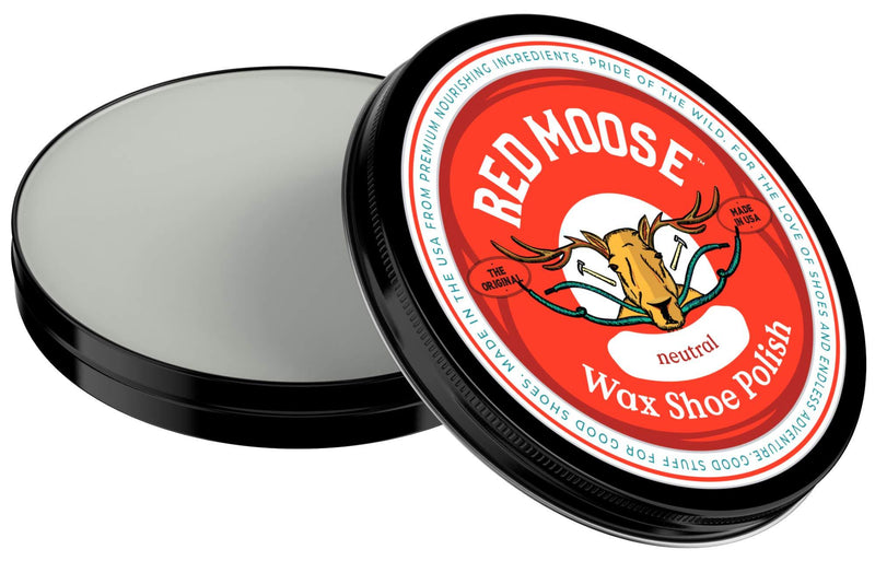 [Australia] - Wax Shoe Polish - Shine and Protect Leather Shoes and Boots - Red Moose 1.8 Oz Neutral 