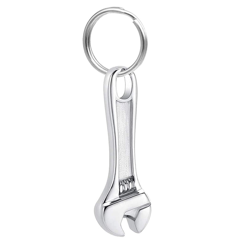 [Australia] - Urn Necklace for Ashes Wrench Hammer Keychain Holder Ashes for Pet Human Stainless Steel Keepsake Memorial Cremation Jewelry for Men Women Silver 