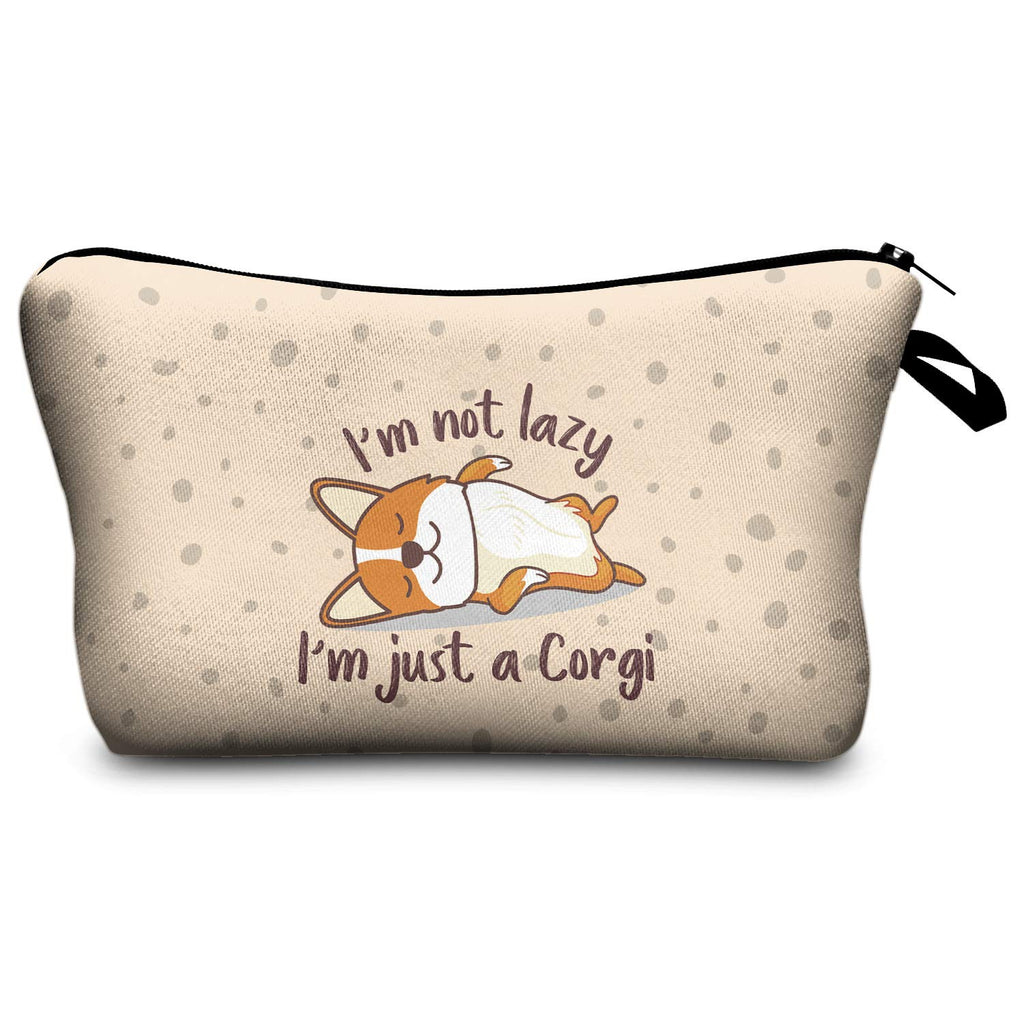 [Australia] - TIICA Cosmetic Bag Funny, Corgi Dog Small Makeup Bags Toiletry Pouch Travel Accessories For Women 