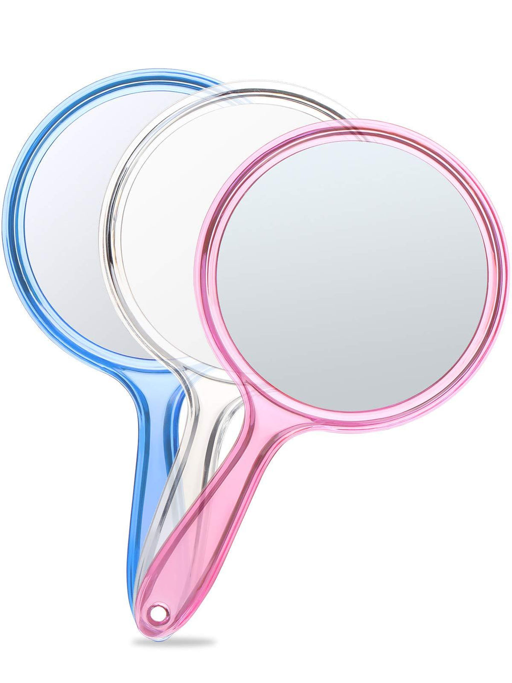 [Australia] - OMIRO Hand Mirror, Double-Sided Handheld Mirror 1X/3X Magnifying Mirror with Handle, Set of 3 (Mix Colors) Mix Colors 