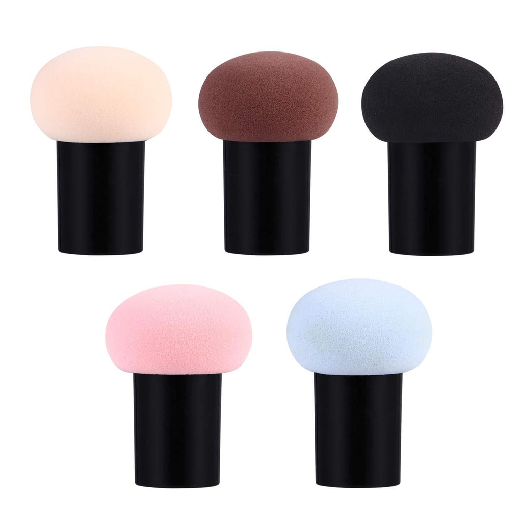 [Australia] - Lurrose 5pcs Foundation Sponge Powder Puff Mushroom Head Dry Wet Dual-use Cosmetic Sponge Face Puffs BB Cream Air Cushion Makeup Tools(Random Color) 