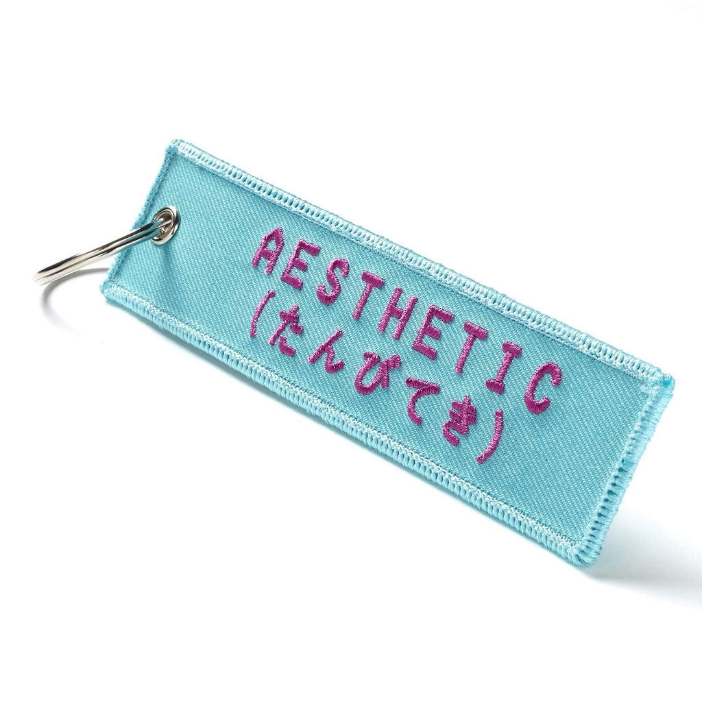 [Australia] - Aesthetic Vaporwave Blue and Purple Fully Embroidered Keychain 