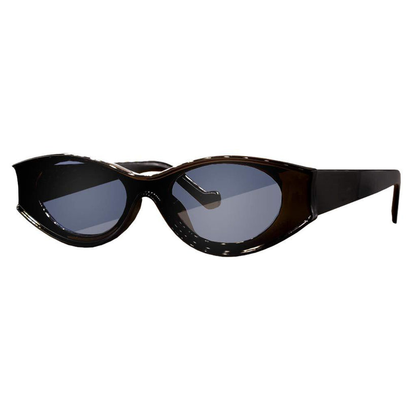 [Australia] - Vintage Oval Cat Eye Sunglasses for Women Men Trendy Retro Cateye Sunglasses with Case Black 