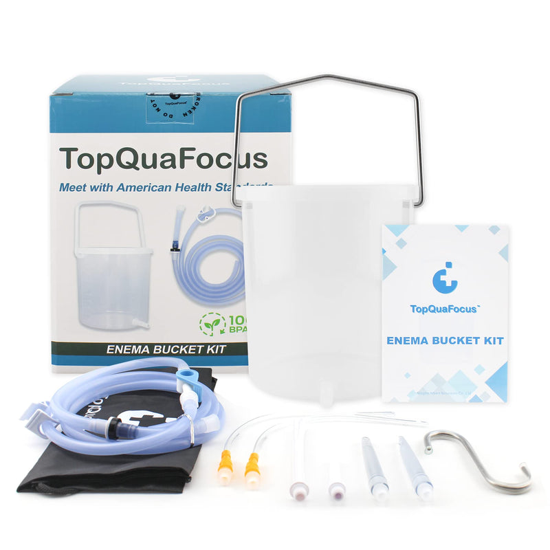 [Australia] - TopQuaFocus 2QT Plastic Enema Bucket Kit for Colon Cleanse 70.5oz Leak-Proof Coffee Enema Kit Bucket for Men Colon Cleaning BPA Free, 6PCS Enemas Tips 10 Piece Set 