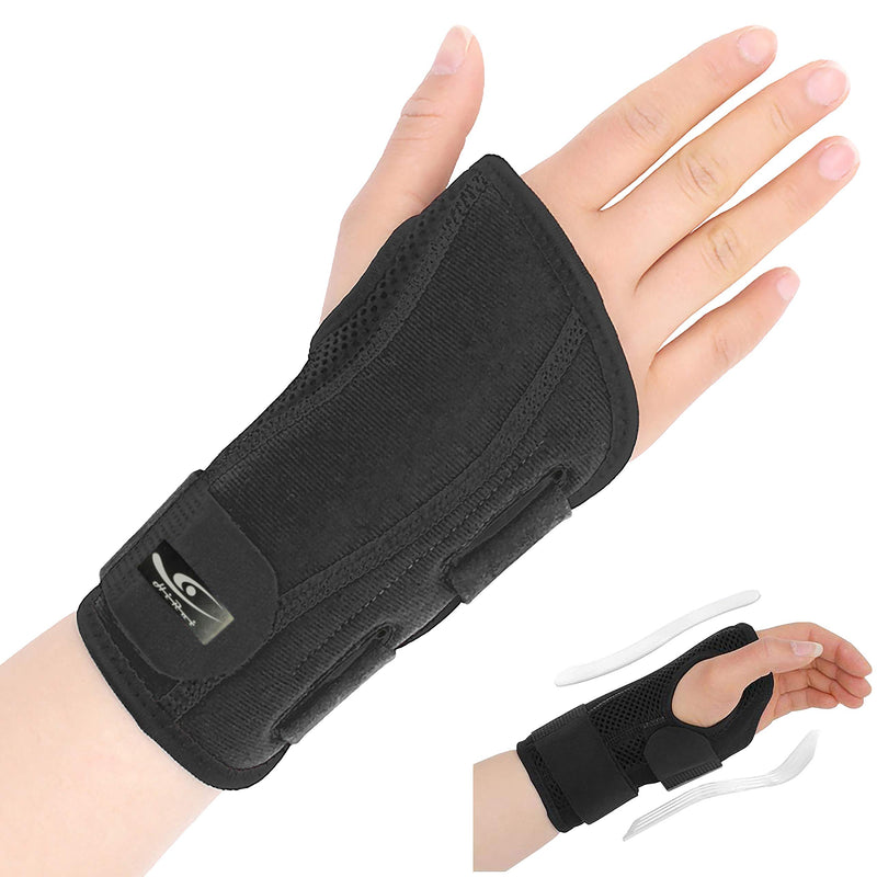 [Australia] - HiRui Wrist Brace Wrist Support with Splints for Men Women Kids, Compression Hand Support for Carpal Tunnel Arthritis Tendonitis Sprain Recovery Wrist Pain Relief, Fits Day&Night (Black-Right Hand, S) Black-Right Hand Small 