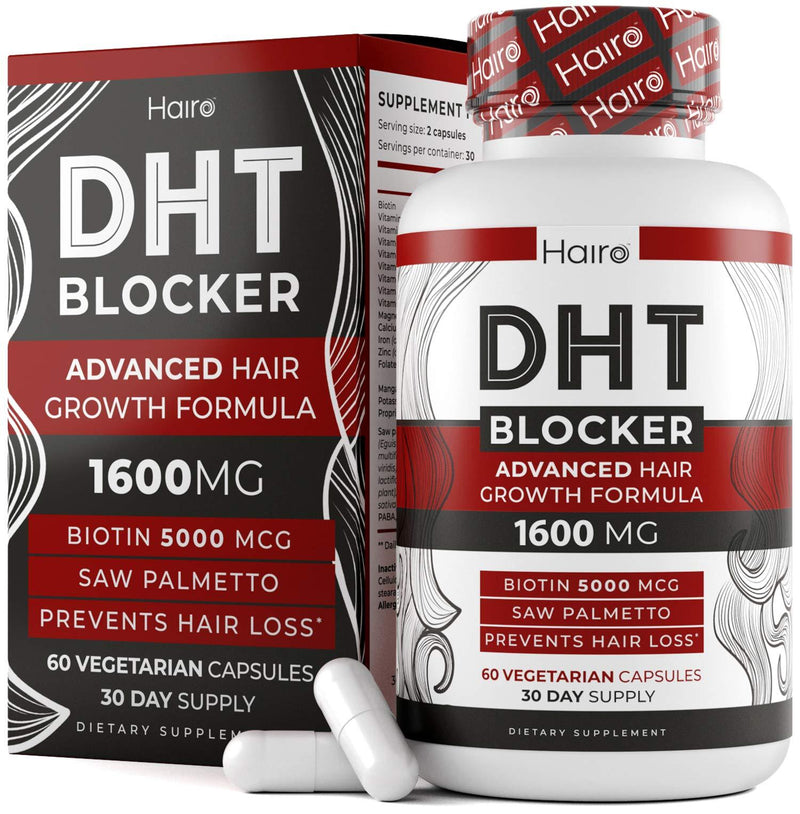 [Australia] - DHT Blocker Hair Growth Supplement - High Potency Biotin & Saw Palmetto for Hair Regrowth - Natural Hair Loss Treatments for Women & Men - Helps Stimulate Hair Follicle Growth 