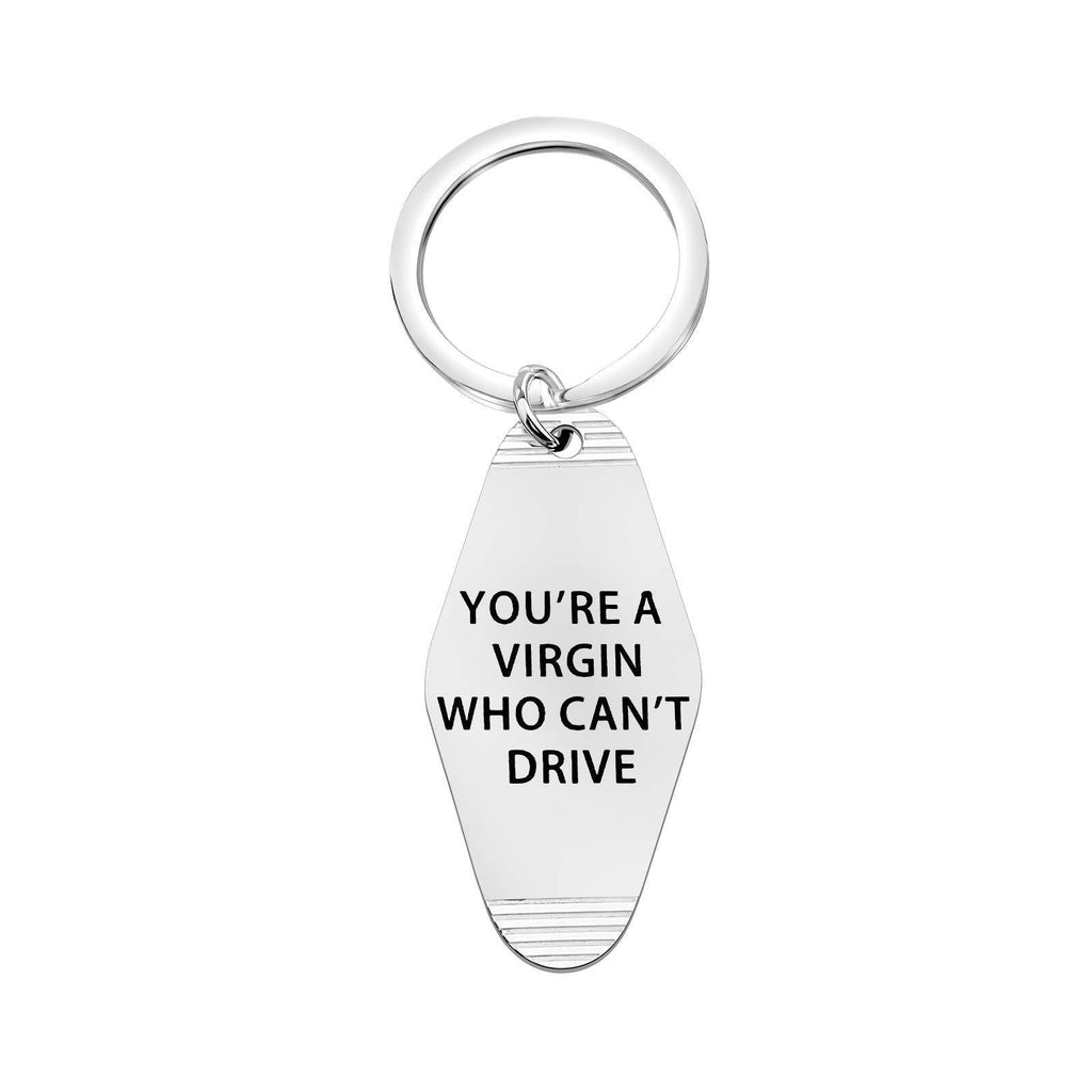 [Australia] - ENSIANTH Hotel Keychain Clueless Inspired Keychain You're a Virgin Who Can't Drive Motel Key Tag 