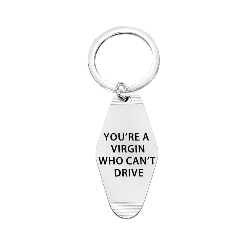 [Australia] - ENSIANTH Hotel Keychain Clueless Inspired Keychain You're a Virgin Who Can't Drive Motel Key Tag 