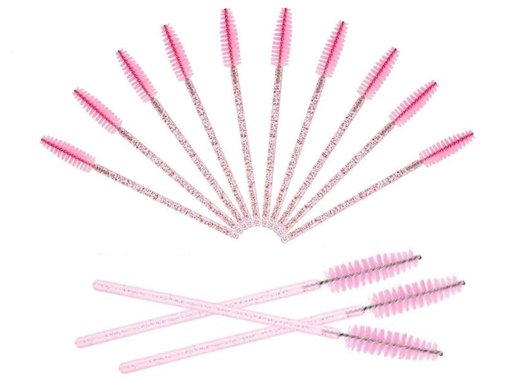 [Australia] - SINEN 50 PCS Disposable Eyelash Brush Mascara Brushes Makeup Brushes Kits for Eye Lashes Extension Eyebrow and Makeup (Crystal Pink) 