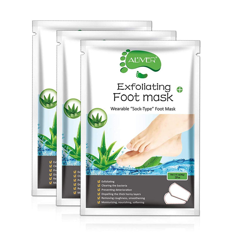 [Australia] - Foot Peel Mask 3 Pack, Baby foot Mask Remove Dead and Dry Skin Callus & Get Smooth Baby Feet Moisturizing Foot Mask Peel Exfoliating Foot Treatment for Men and Women（Aloe） Aloe 