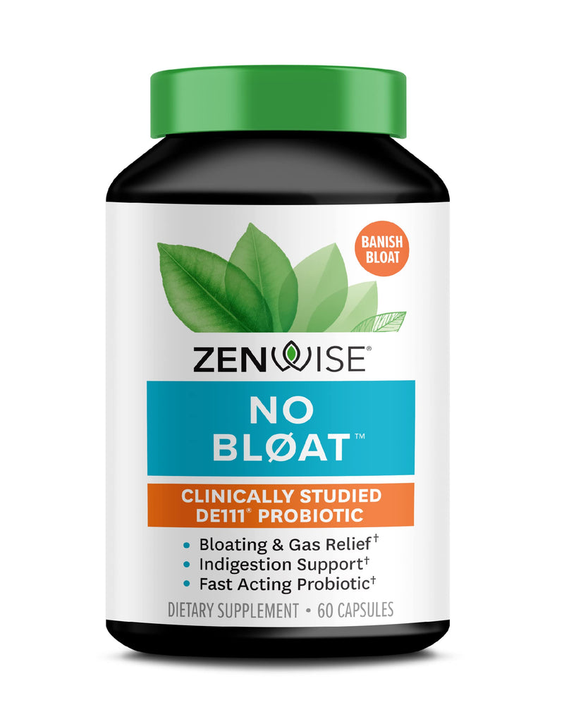 [Australia] - Zenwise No Bloat Supplement with Probiotics, Turmeric, and Digestive Enzymes - Bloating and Gas Relief - Ginger, Dandelion, and Cinnamon to Improve Digestion for Women & Men - Vegan Formula - 60 Count 