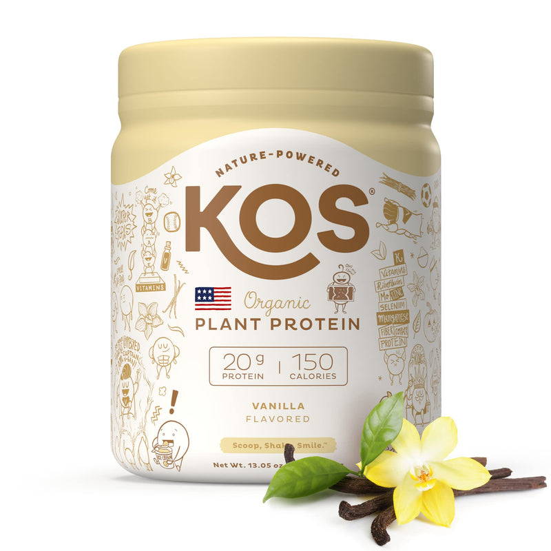 [Australia] - KOS Organic Plant Based Protein Powder, Vanilla - Delicious Vegan Protein Powder - Gluten Free, Dairy Free & Soy Free - 0.81 Pounds, 10 Servings 10 Servings (Pack of 1) 