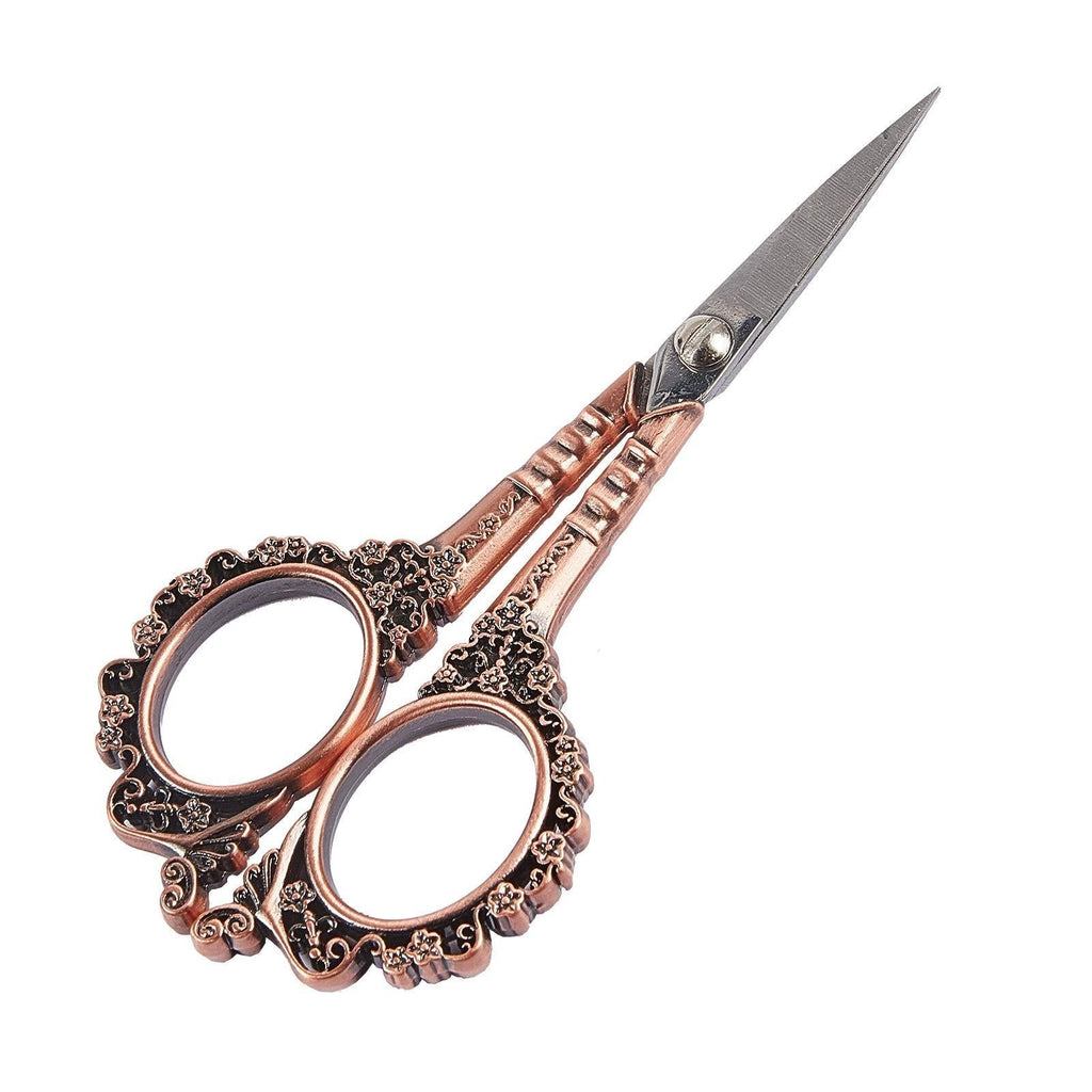 [Australia] - NICENEEDED Professional Manicure Scissors Vintage Stainless Steel Cuticle Precision Beauty Grooming for Nail, Facial Hair, Eyebrow, Eyelash, Nose Hair (Red Copper) Red Copper 