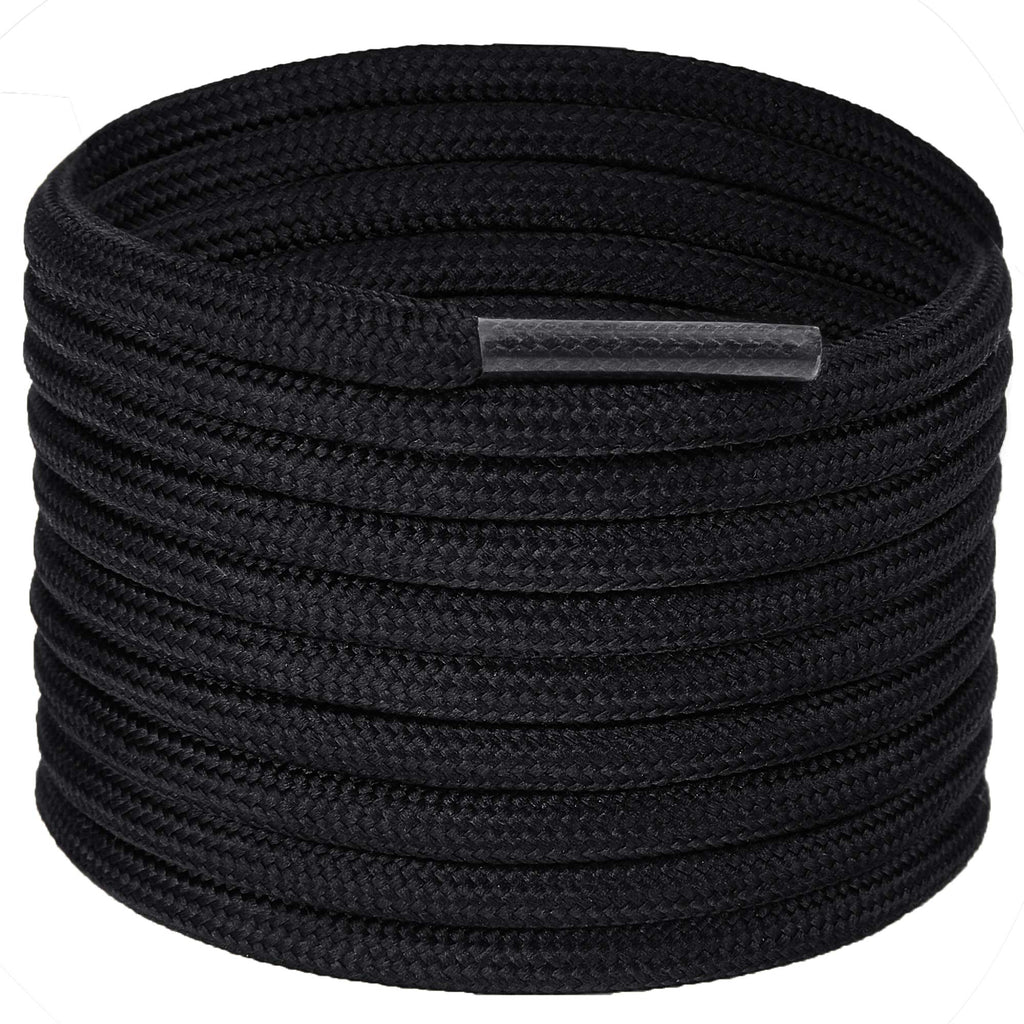 [Australia] - (2 Pair) Shoelaces Round Athletic Shoes Lace - For Sneaker and Hiking Boot Laces 31" 01 Black 