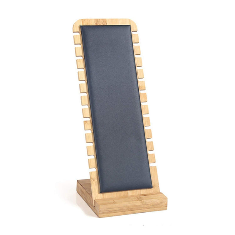 [Australia] - TANG SONG Bamboo Leather Soft Mat Multiple Necklace Display Stand Necklace Bracelets Chains Organizer Holder for Home (Black) 